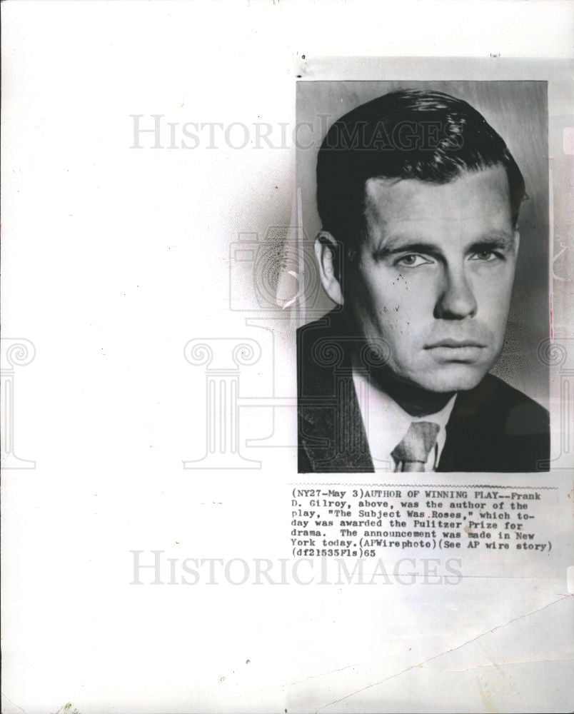 1965 Press Photo Frank D. Gilroy-Author of Winning Play - Historic Images