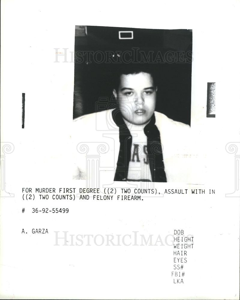 1992 Press Photo Manolo A Garza, murder, assault - Historic Images