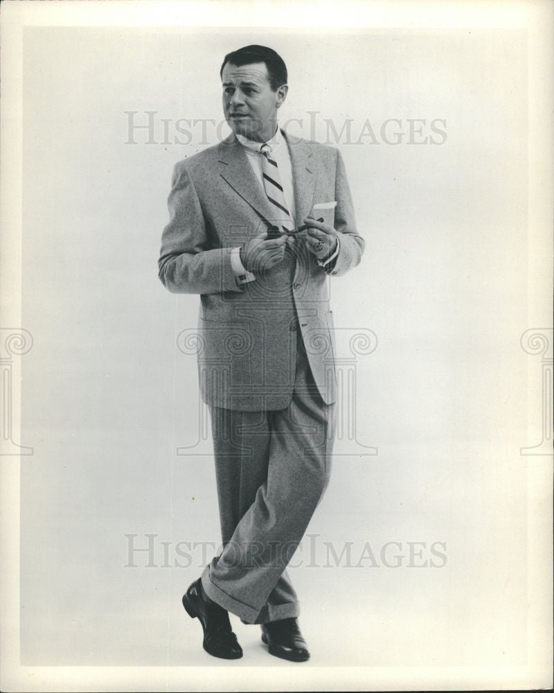 Press Photo fashion 1950's postwar suits wool men - Historic Images
