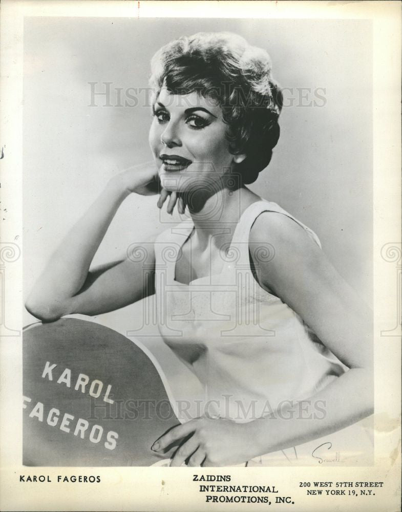 1960 Press Photo Karol Fageros Zaidins Golden Goddess - Historic Images