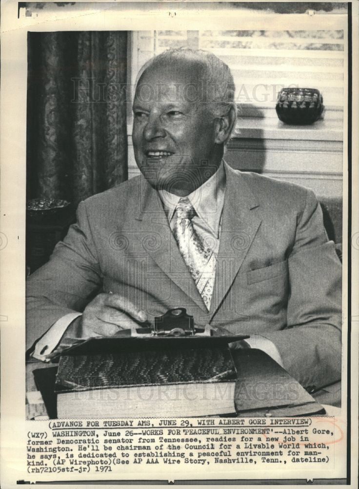 1971 Press Photo Albert Gore U S Politician Tennessee - Historic Images