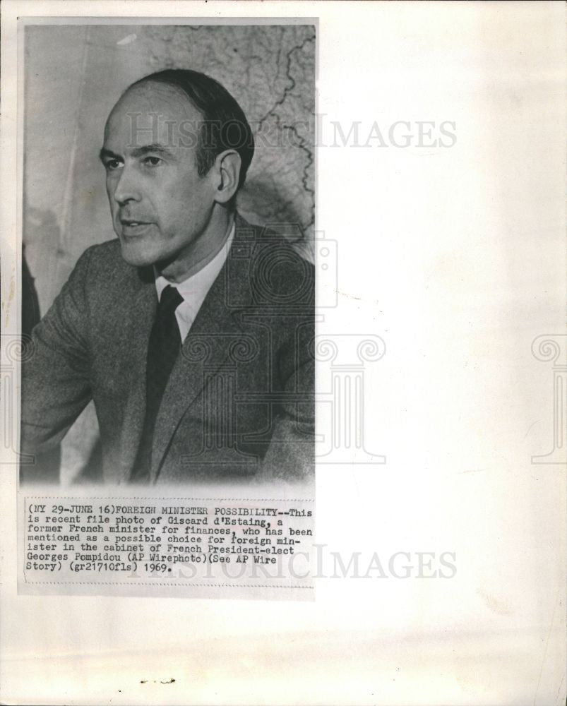 1969 Press Photo Giscard d'Estaing French minister - Historic Images