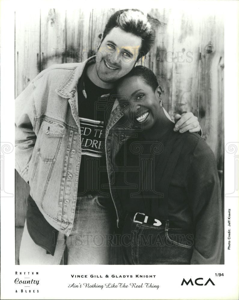 Press Photo VINCE GILL GLADYS KNIGHT country music - Historic Images