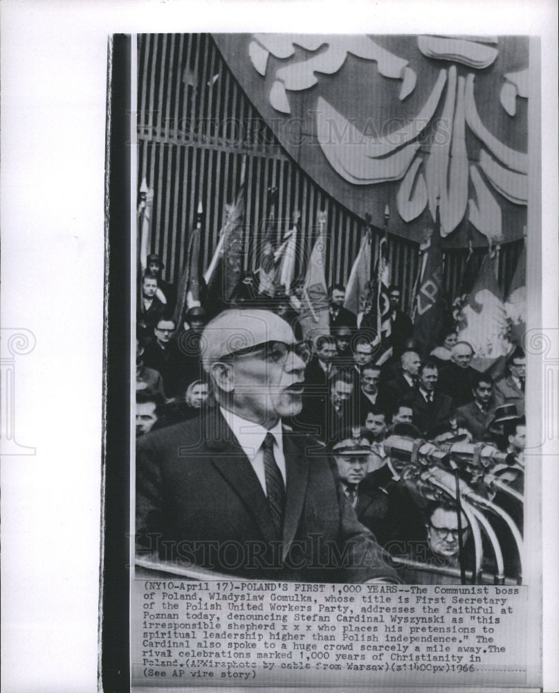 1966 Press Photo Wladyslaw Gomulka Secretary Krosno - Historic Images