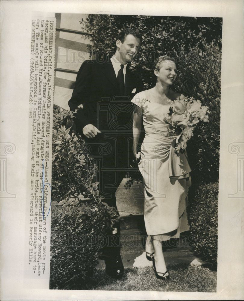 1950 Press Photo Samuel Goodwyn, Jr., Jennifer Howard - Historic Images
