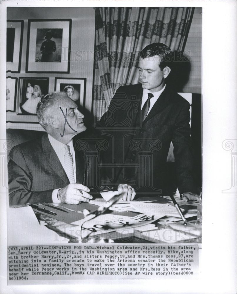 1964 Press Photo Michael Goldwater, Barry, Jr. - Historic Images
