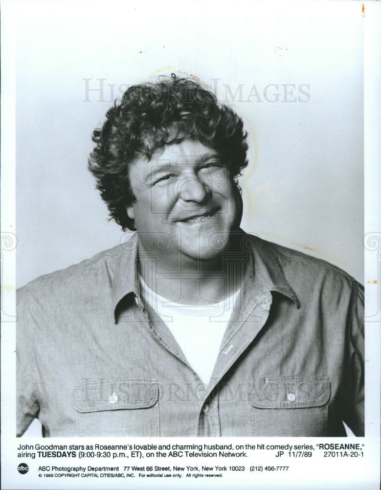 1989 Press Photo John Goodman,Roseanne - Historic Images