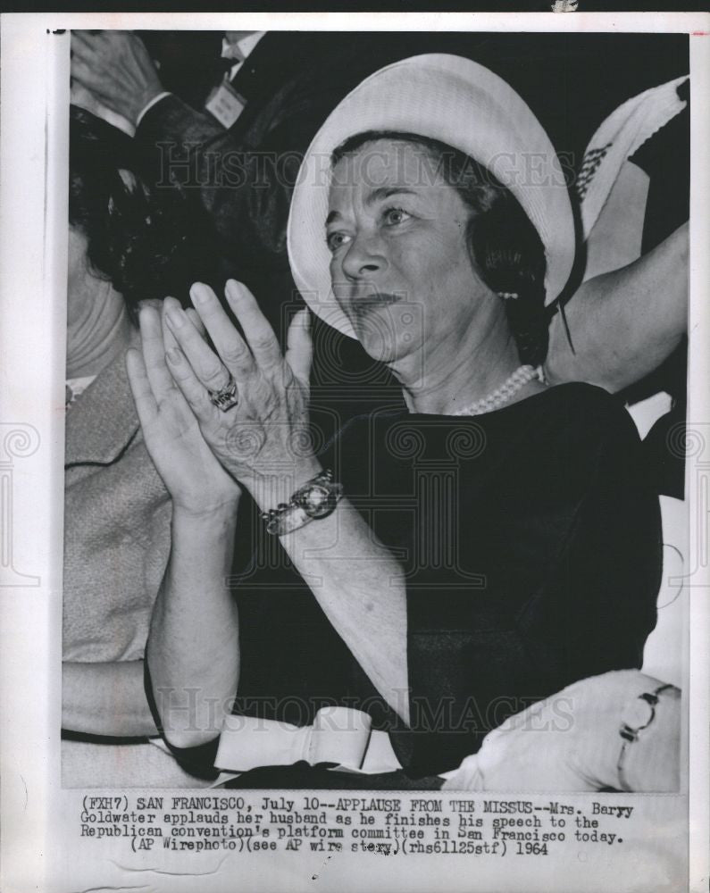1964 Press Photo Mrs. Barry Goldwater Repub. Convention - Historic Images