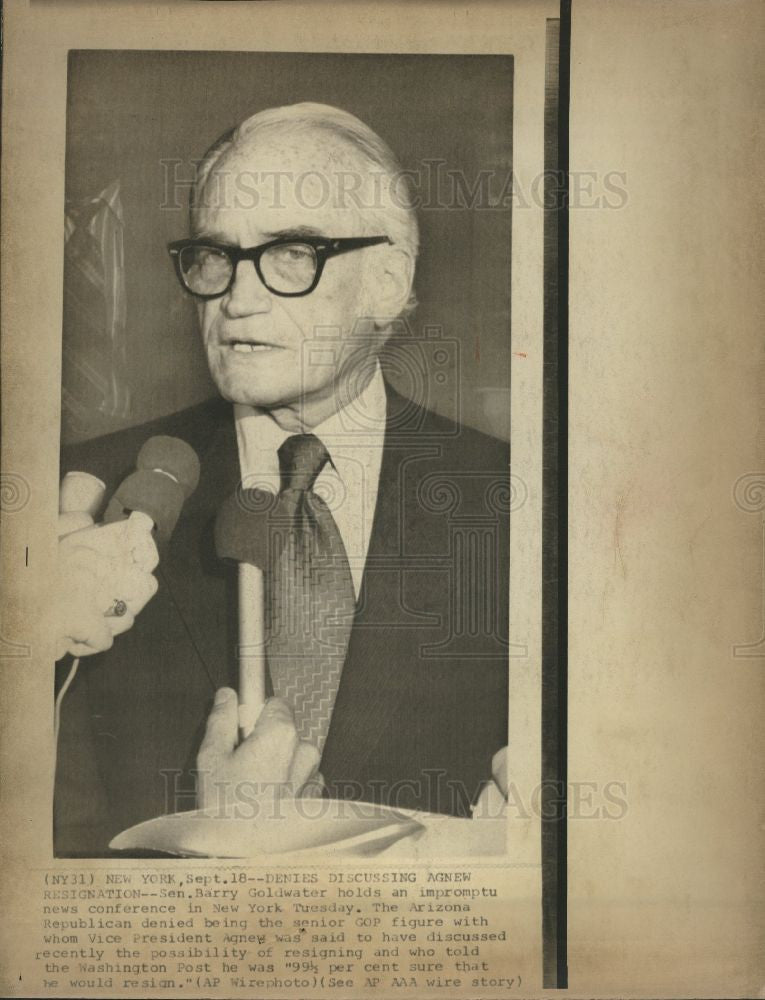 1973 Press Photo Barry Goldwater Vice President Agnew - Historic Images