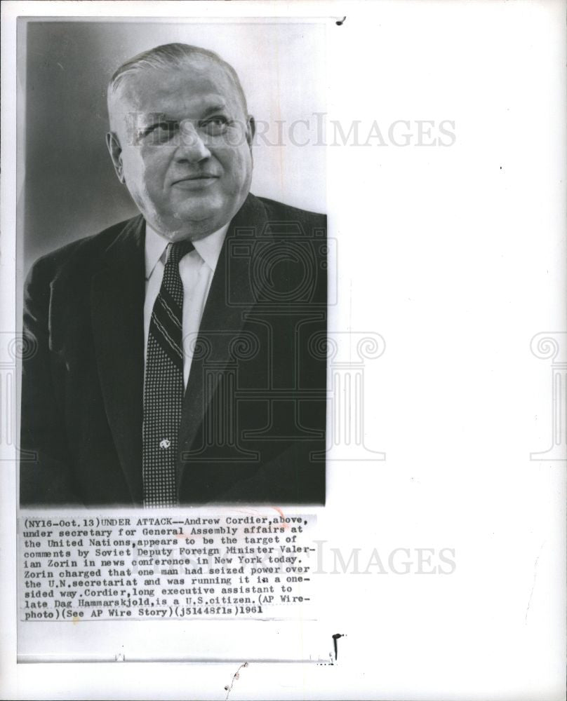 1967 Press Photo Andrew Cordier President Columbia Univ - Historic Images