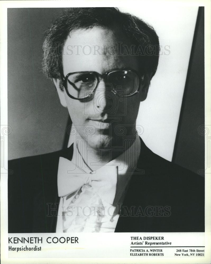 1984 Press Photo Kenneth Cooper harpsichordist pianist - Historic Images