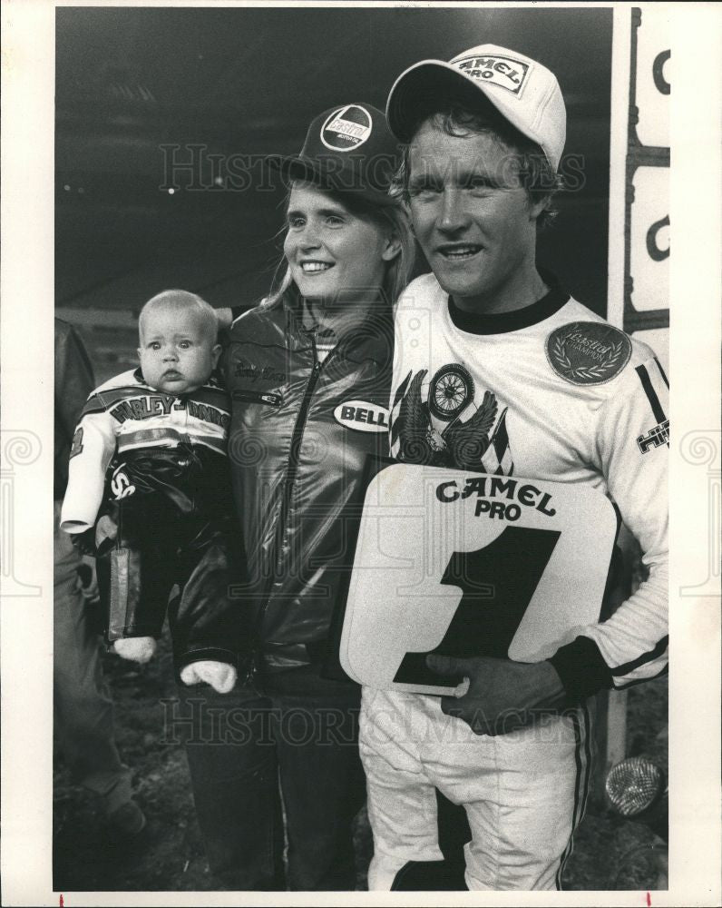 1983 Press Photo Randy Goss Motorcycle Racer Victory - Historic Images