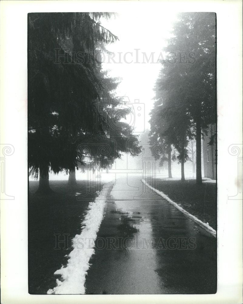 1984 Press Photo Orchard Lake Indian Trail Fog Foggy - Historic Images
