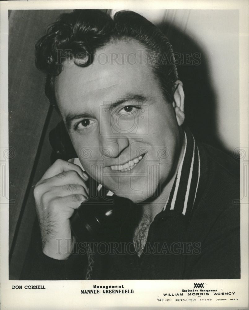 1957 Press Photo Don Cornell American Singer - Historic Images