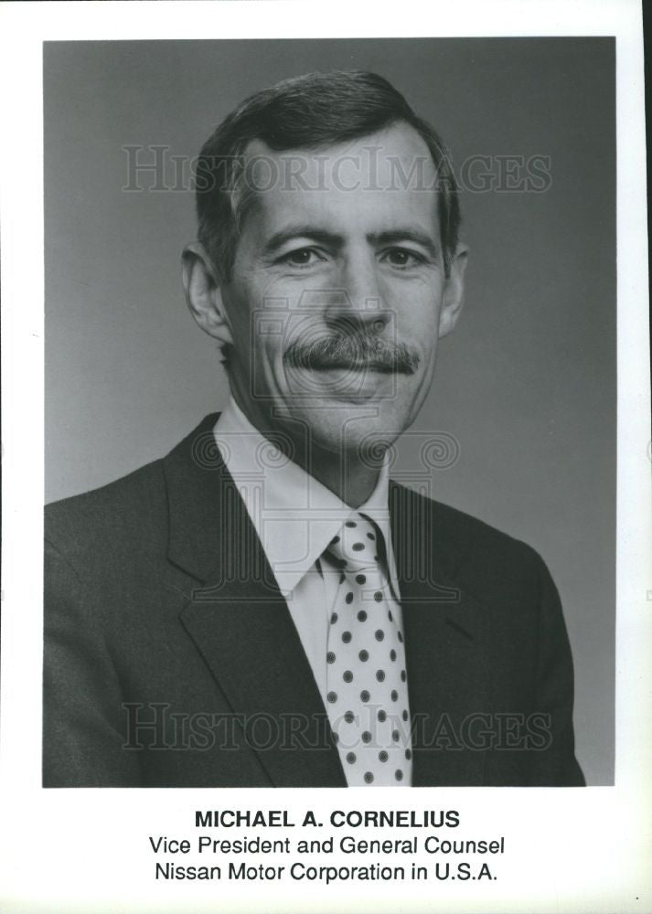 1990 Press Photo Michael A. Cornelius, Nissan, motors - Historic Images