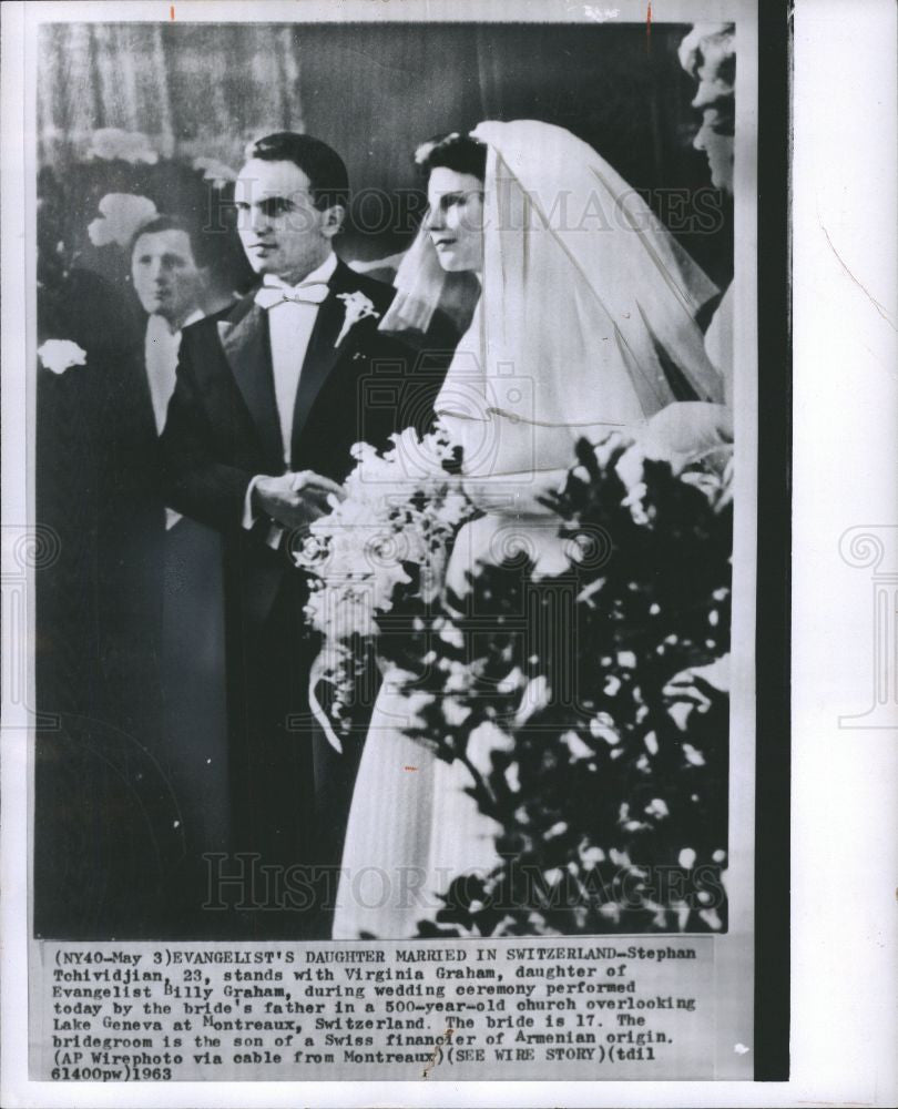 1963 Press Photo Virginia Graham wedding Switzerland - Historic Images
