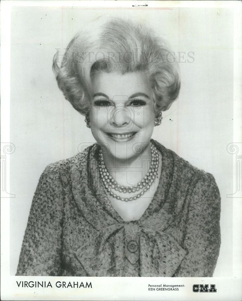1988 Press Photo Virgina Graham Actress Talk Show Host - Historic Images