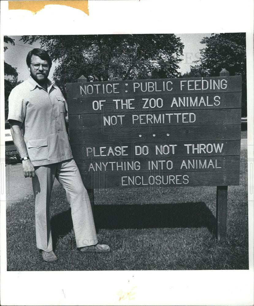 1982 Press Photo Steve Graham, Detroit Zoo - Historic Images