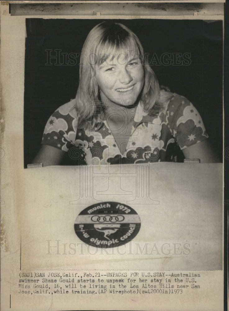 1973 Press Photo Shane Gould Australian swimmer - Historic Images