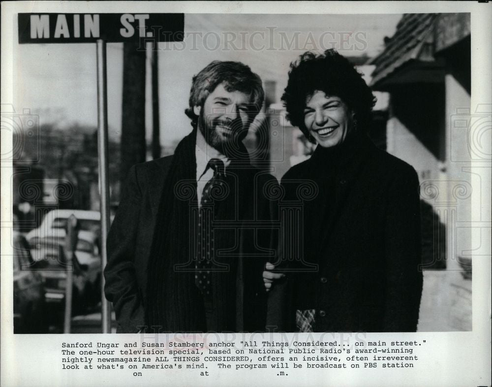 1982 Press Photo Sanford Tingar and Susan Stamberg - Historic Images