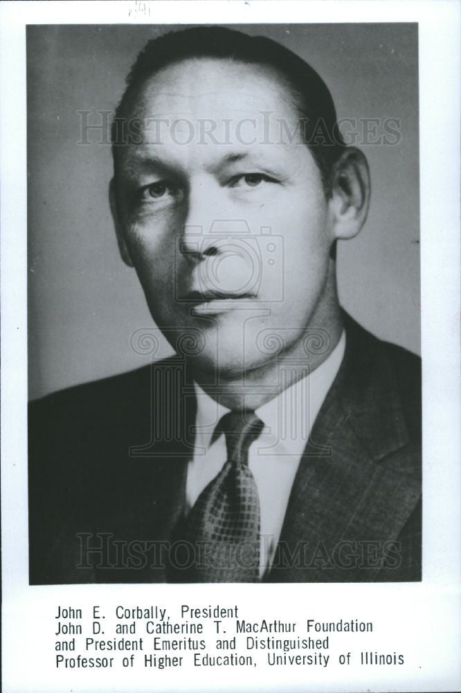 Press Photo John E. Corbally president - Historic Images