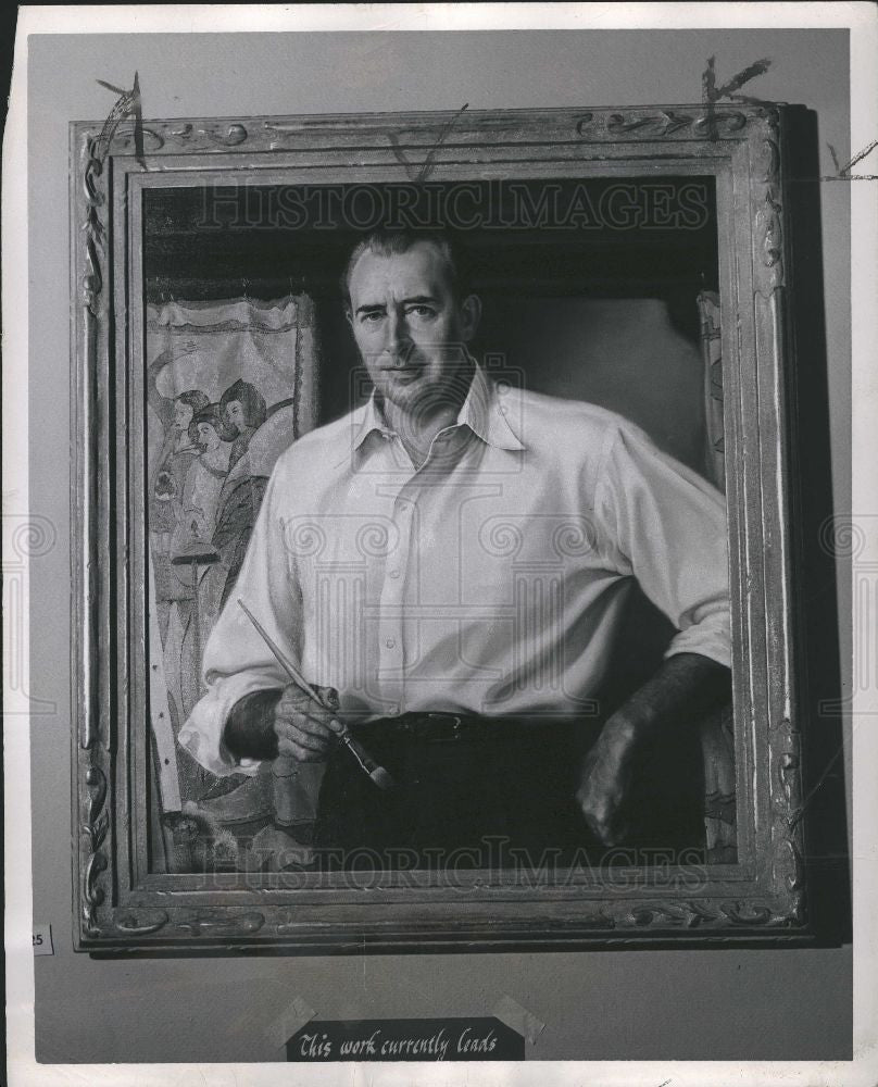 1950 Press Photo John Coppin self-portrait painter - Historic Images