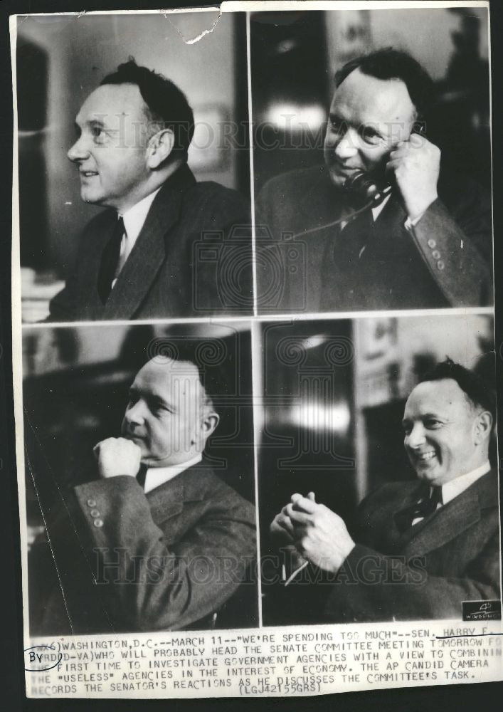 1936 Press Photo Harry F. Byrd Senator - Historic Images
