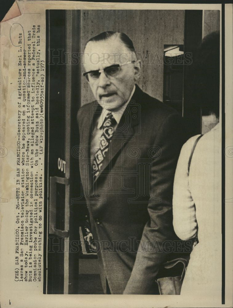 1973 Press Photo Secretary Agriculture Earl Butz probe - Historic Images