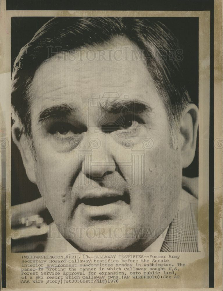 1975 Press Photo callaway testifies - Historic Images