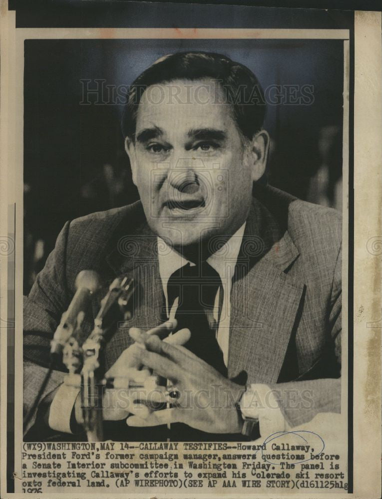1976 Press Photo Howard Callaway, Campaign Manager - Historic Images