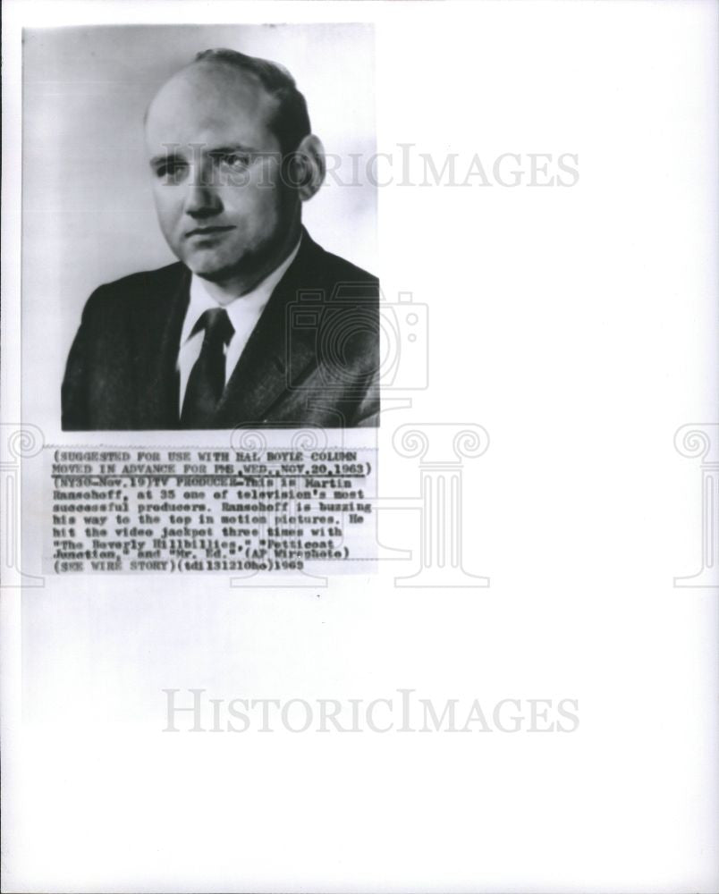 1963 Press Photo Martin Ransohoff TV Producer - Historic Images