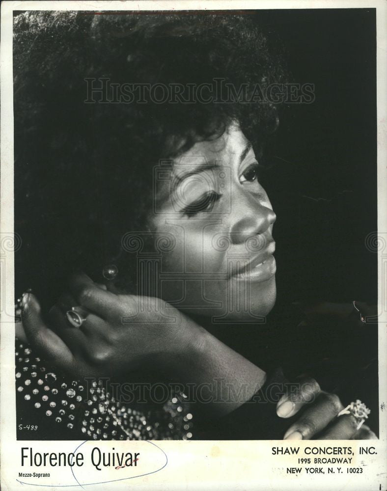 1975 Press Photo Mezzo-soprano Florence Quivar - Historic Images