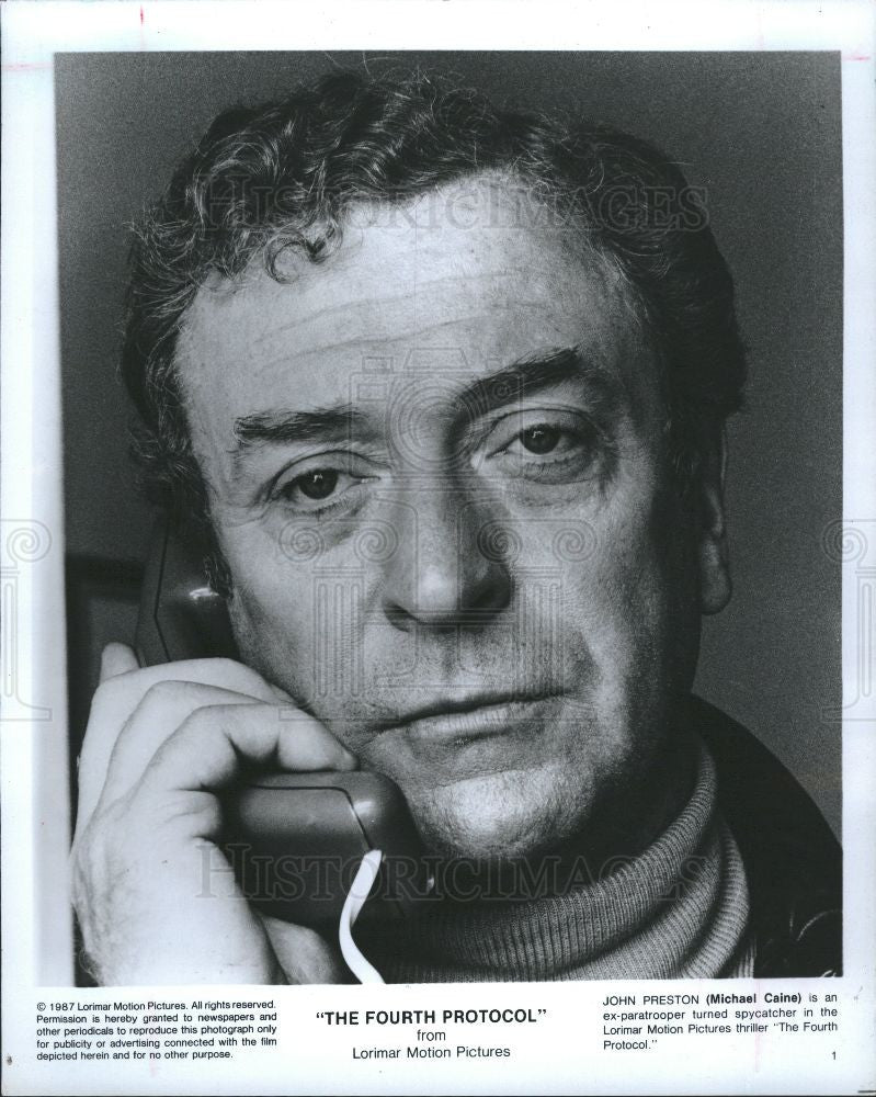 1987 Press Photo MICHAEL CAINE, FOURTH PROTOCOL - Historic Images