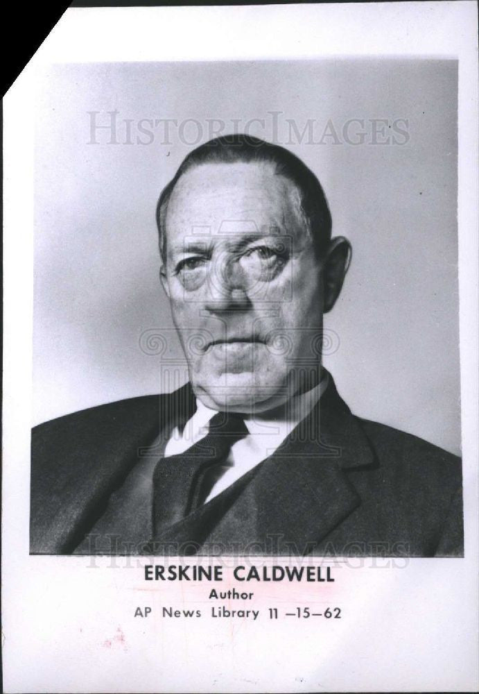1962 Press Photo Erskine Preston Caldwell author - Historic Images