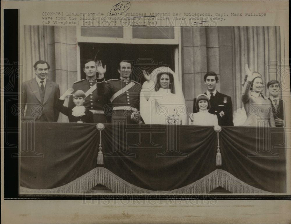 1973 Press Photo Princess Anne Mark Phillips wedding - Historic Images