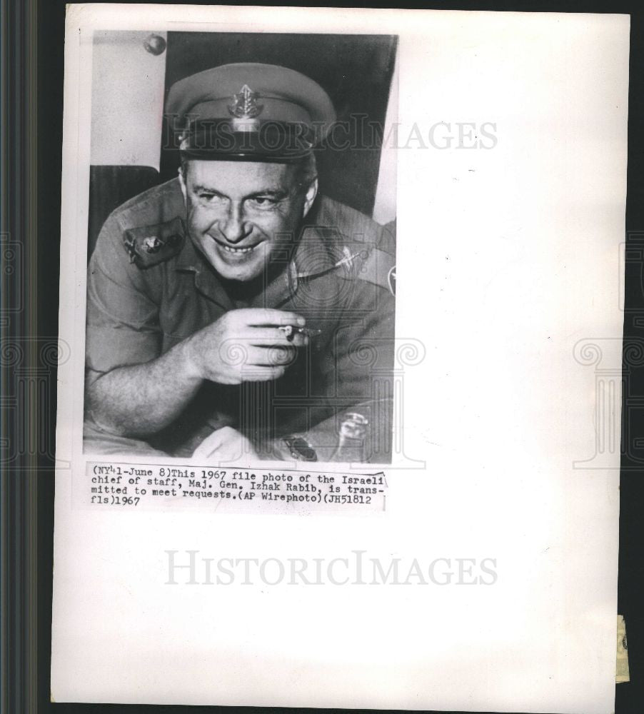 1967 Press Photo Izhak Rabib Israeli chief Maj. Gen. - Historic Images