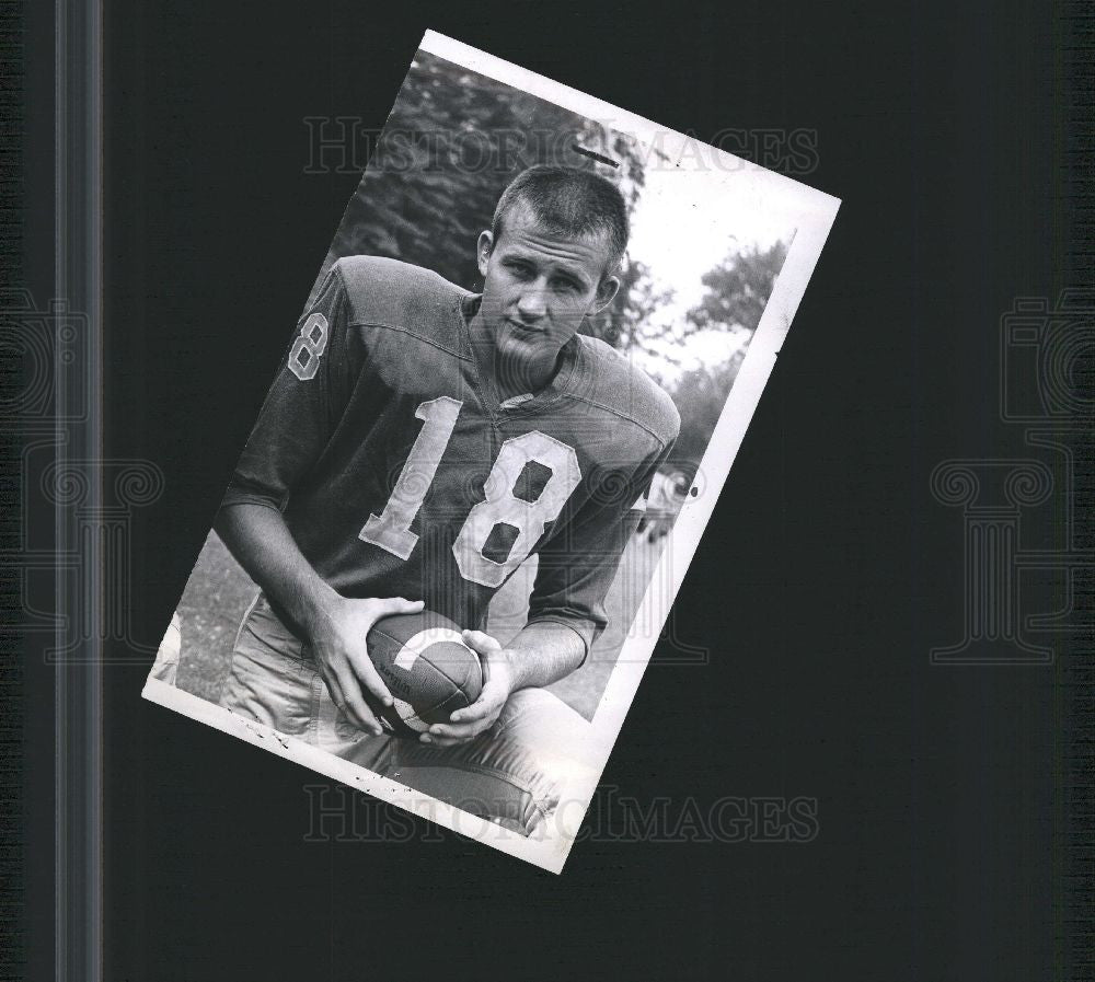 1960 Press Photo Warren Rabb Football Detroit Lions - Historic Images