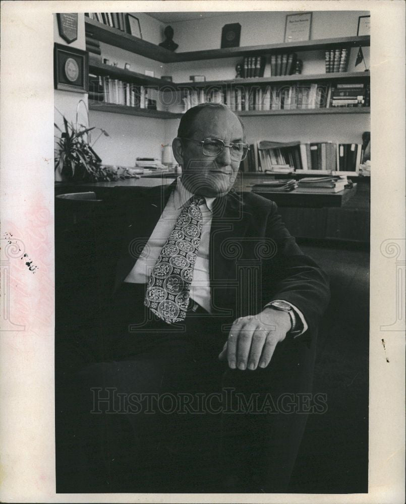 1973 Press Photo George Gullen Wayne University WSU - Historic Images