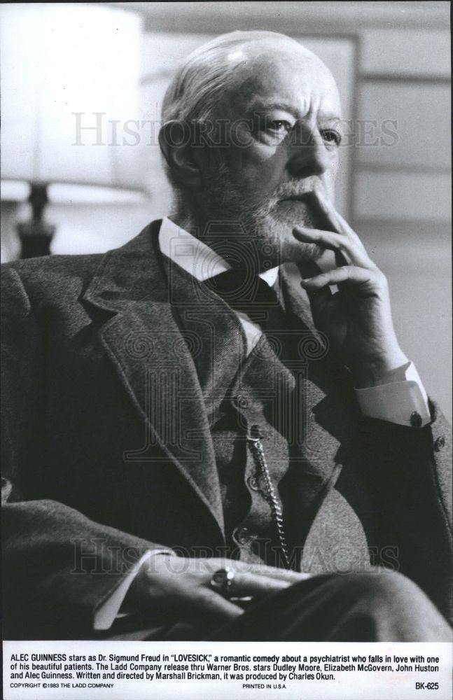 1983 Press Photo Alec Guinness English actor Lovesick - Historic Images