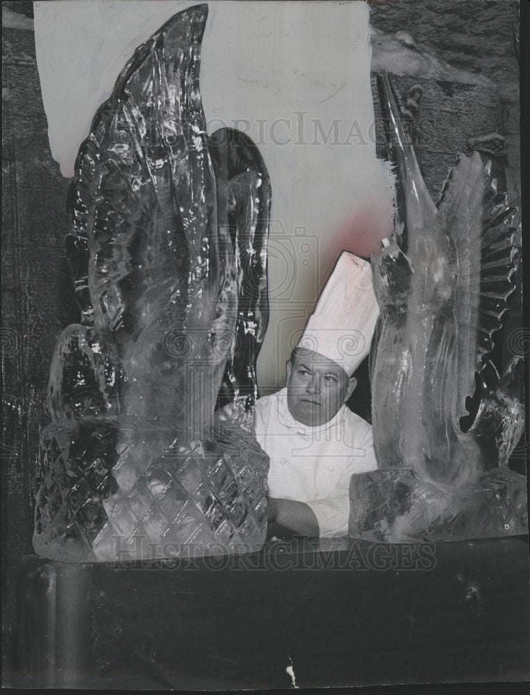 1966 Press Photo Fred Hagen chef culinary art - Historic Images