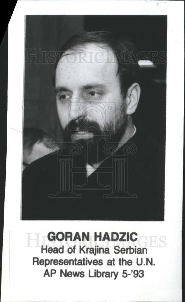 1993 Press Photo Goran Hadzic Representative - Historic Images