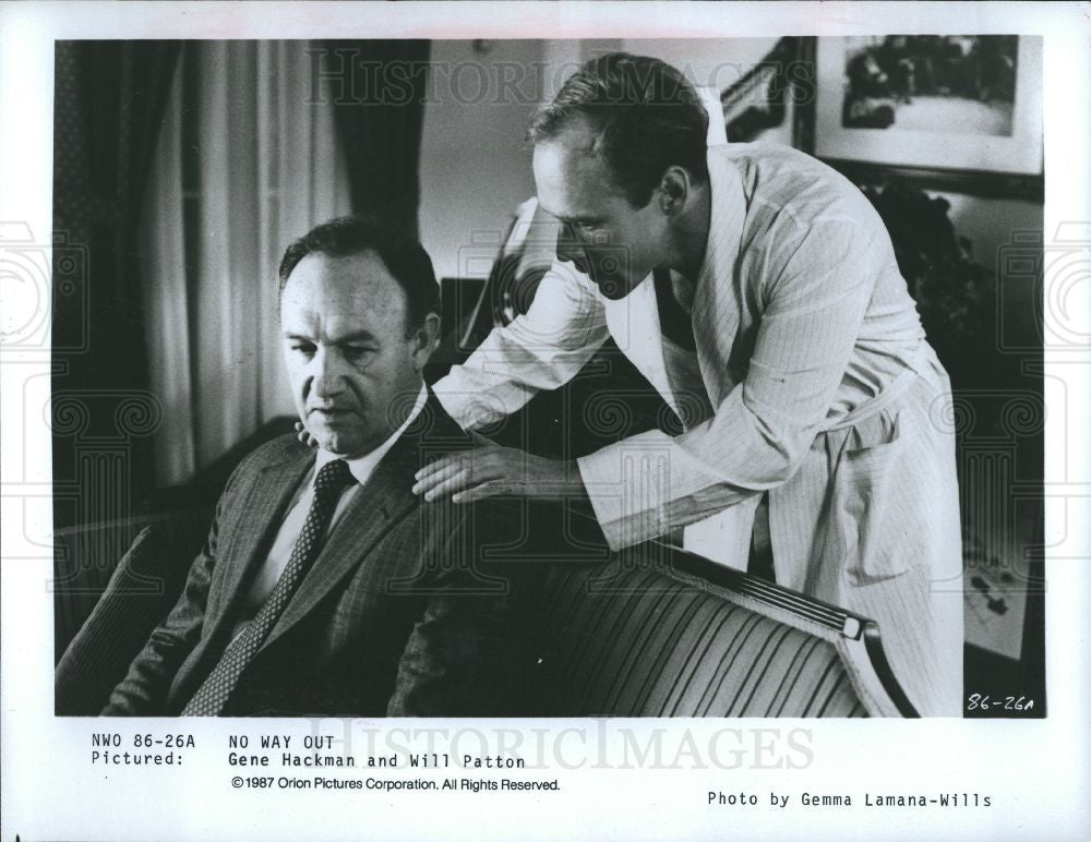 1987 Press Photo Gene Hackman Will Patton film actors - Historic Images