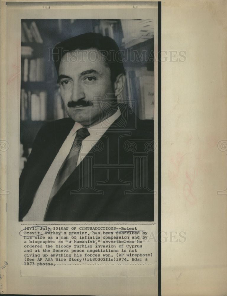1973 Press Photo Bulent Ecevit - Historic Images