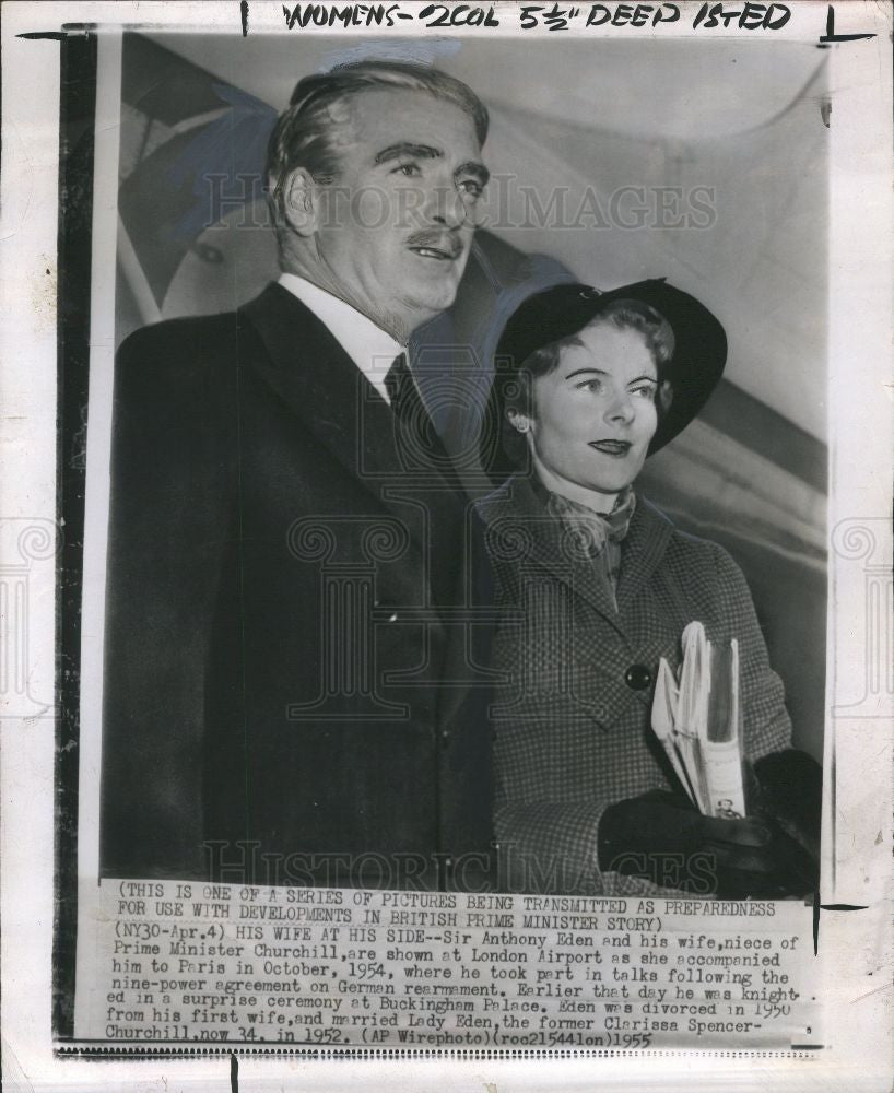1955 Press Photo Sir Anthony Eden, German rearmament - Historic Images