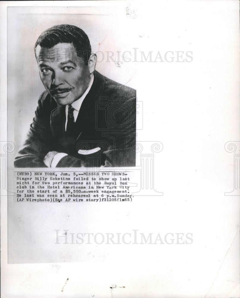1965 Press Photo Billy Eckstine Singer Ballads - Historic Images