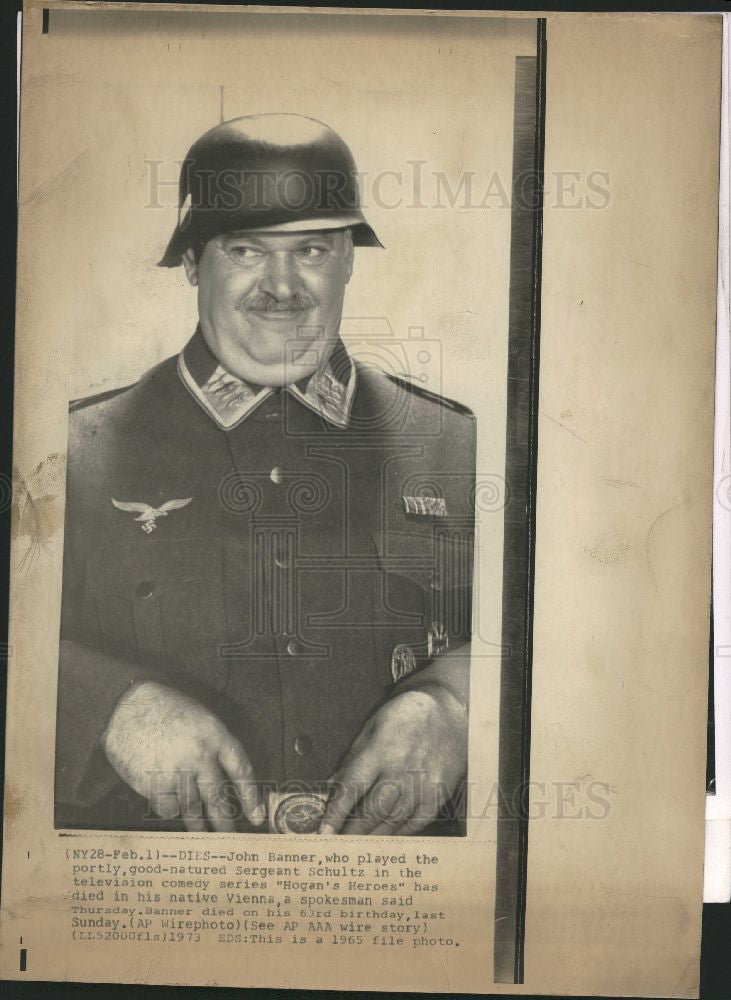1970 Press Photo John Banner Actor - Historic Images