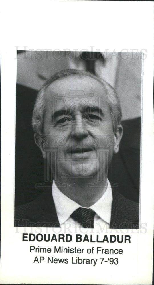 1993 Press Photo Edouard Balladur French Prime Minister - Historic Images