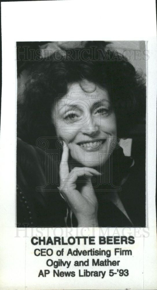 1993 Press Photo Charlotte Beers CEO Ogilvy Mather - Historic Images