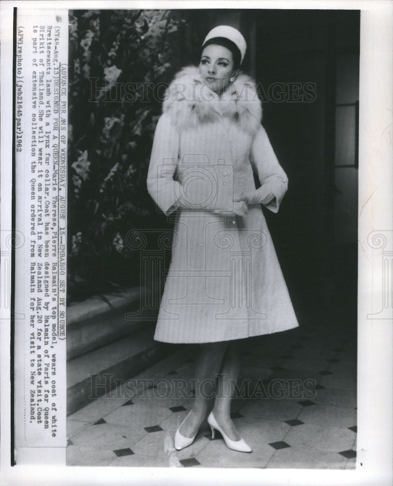 1962 Press Photo MarieTherese Model - Historic Images