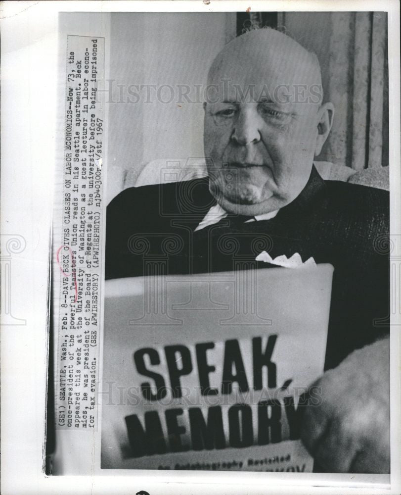 Press Photo DAVE BECK, TEAMSTERS PRESIDENT - Historic Images